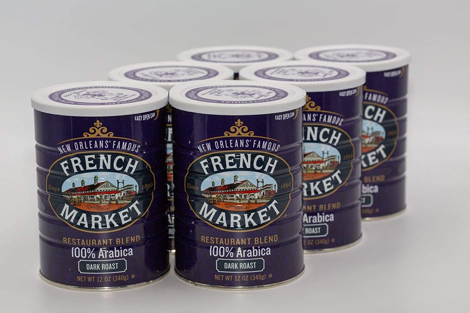 French Market Coffee, Coffee and Chicory Restaurant Blend, Medium-Dark Roast Ground Coffee, 12 Ounce Metal Can - Image 2